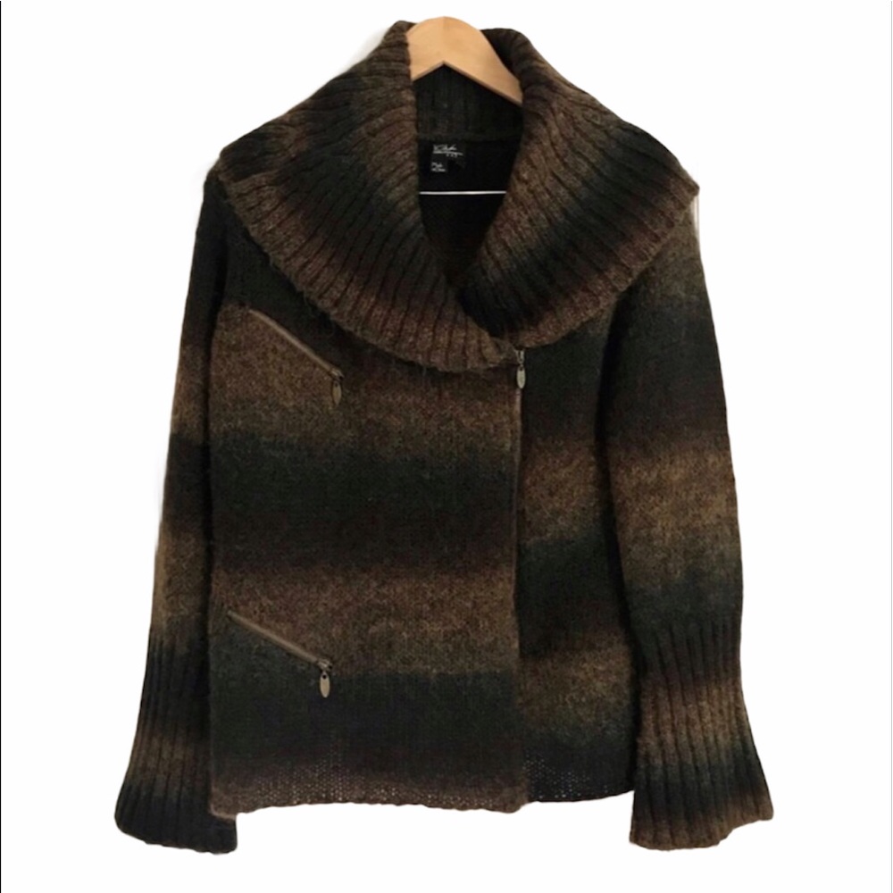 CoVelo Clothing Mohair Blend Zip Cardigan Sweater